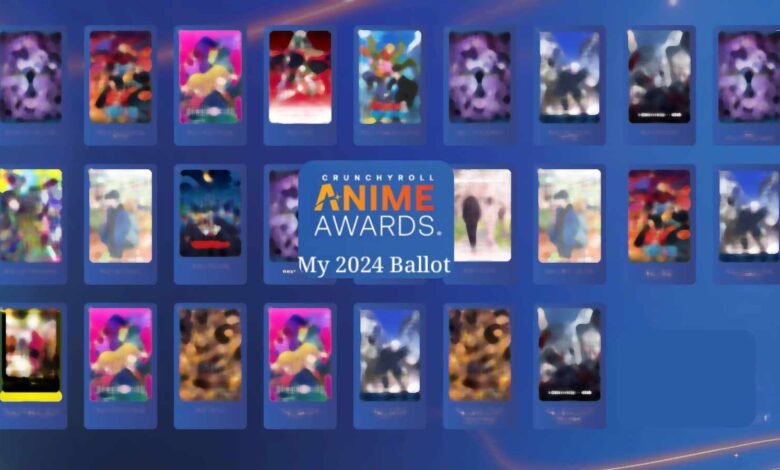 Anime awards 2024 by crunchyroll ballot paper of animeintime.com