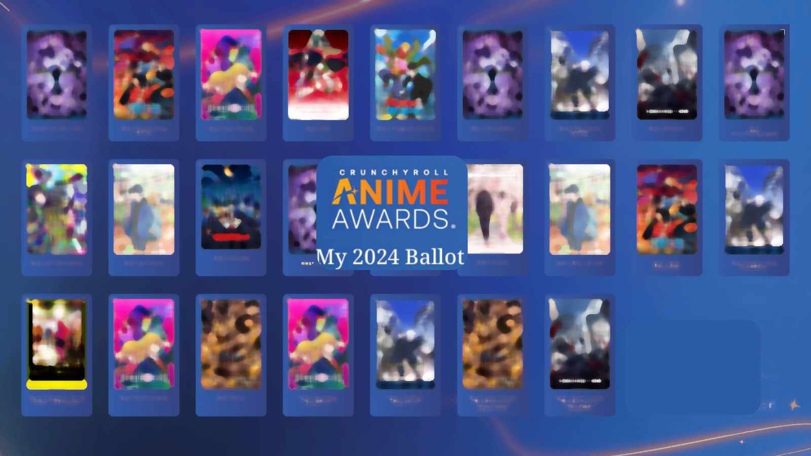 Anime Awards 2024 by Crunchyroll Ballot Paper of