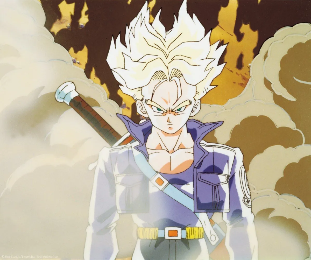 Future Trunks Super Saiyan transformation with sword, representing theory about him being real main character of Dragon Ball