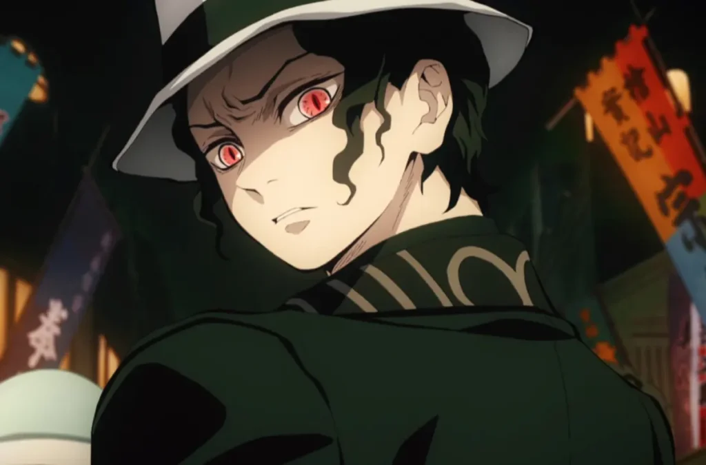 Character with demon eyes from Demon Slayer, representing Muzan's demonic influence over 1000 years
