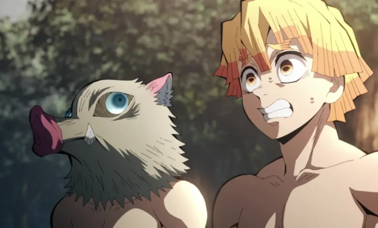 Zenitsu and Inosuke from Demon Slayer showing vulnerability, representing the sad and dangerous world they inhabit