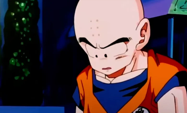 Krillin from Dragon Ball looking contemplative, representing his role as unsung hero who saved the multiverse through compassion.