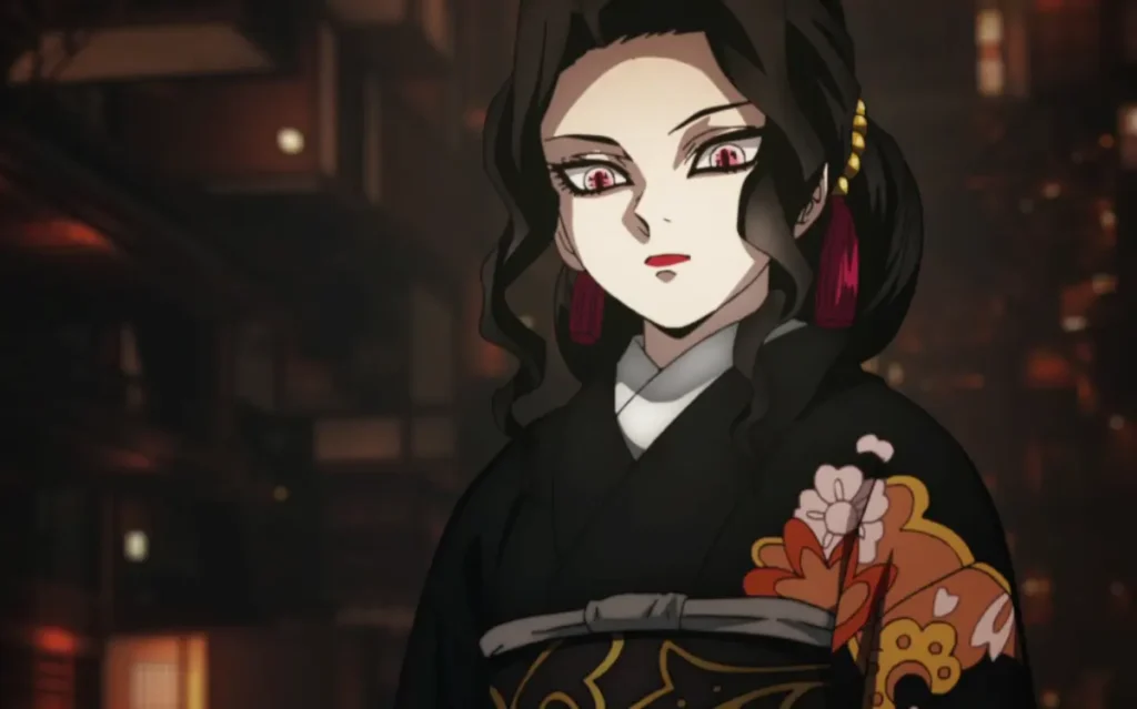 Elegant woman from Demon Slayer possibly representing Muzan's disguises during his 1000-year existence
